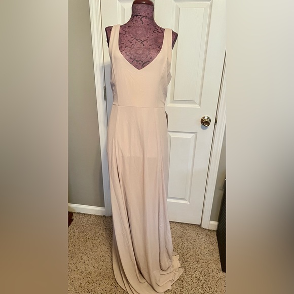 NWT Show Me Your Mumu Jenn “Show Me The Ring” Formal Maxi Dress Beige size XL - Picture 10 of 15